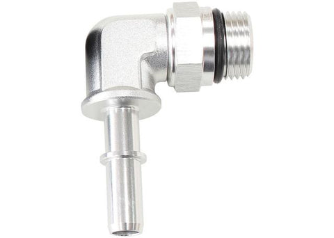 Aeroflow EFI Fuel Fitting 90 Deg 5/16" Push On Barb To