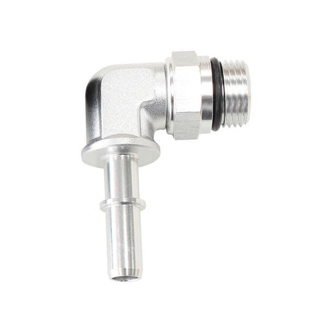 Aeroflow EFI Fuel Fitting 90 Deg 3/8" Push On Barb To