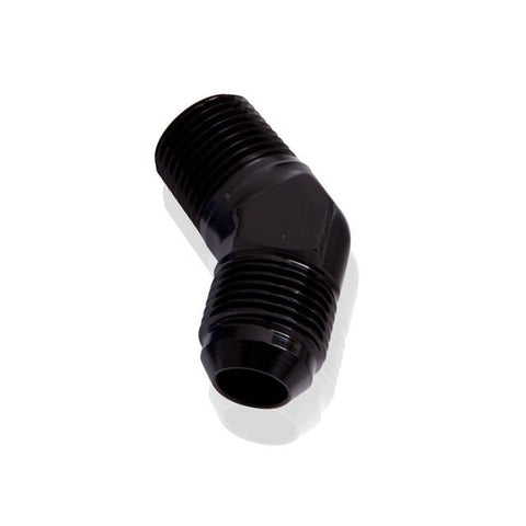 Aeroflow AF823-06-02BLK Male 45Deg 1/8" Npt To -6AN Black
