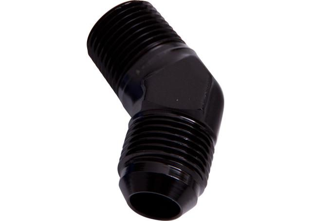 Aeroflow AF823-08BLK Male 45Deg 3/8" Npt To -8AN Black