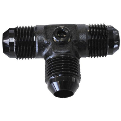 Aeroflow AF824-06PBLK Male Flare Tee -6AN With 1/8" Port
