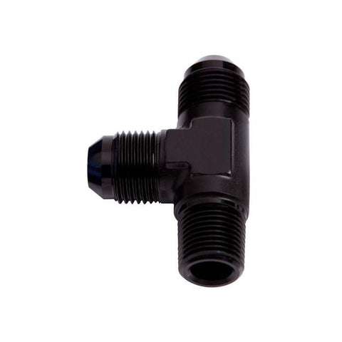 Aeroflow AF826-04BLK Tee -4AN With 1/8" NPT On Run Black