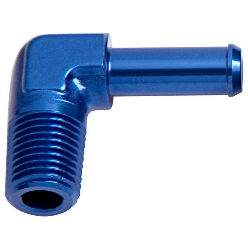 Aeroflow AF842-10 90Deg 1/2" Npt To 5/8" Barb Blue 90Deg