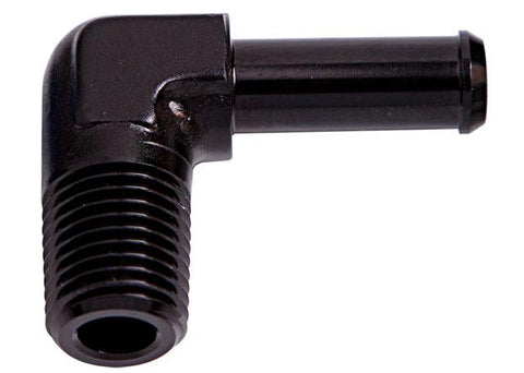 Aeroflow AF842-03-04BLK 90Deg 1/8" Npt To 3/16" Barb