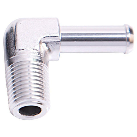 Aeroflow AF842-06-06S 90Deg 3/8" Npt To 3/8" Barb Silver