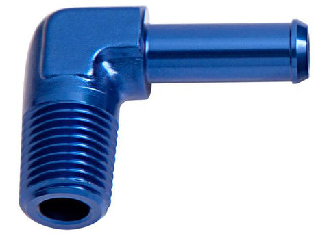 Aeroflow AF842-06 90Deg 1/4" Npt To 3/8" Barb Blue 90Deg