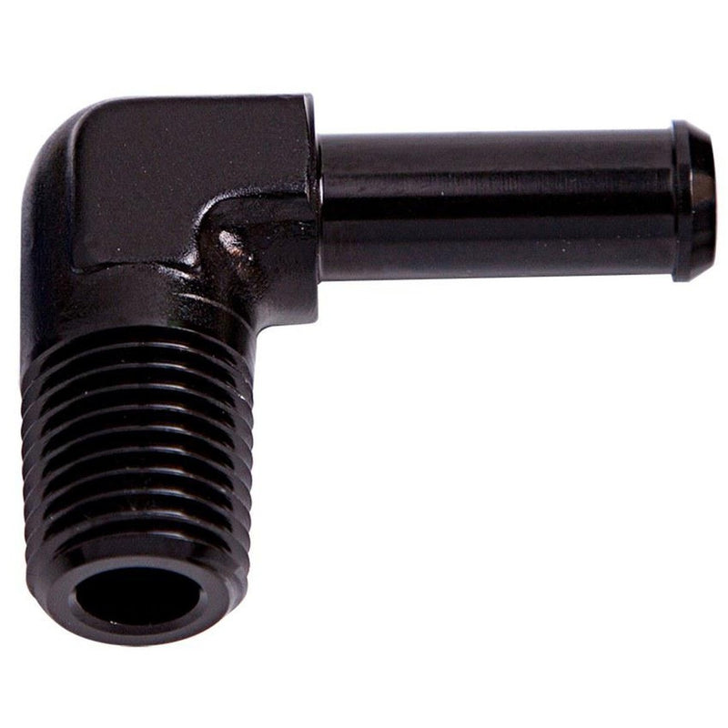 Aeroflow AF842-10BLK 90Deg 1/2" Npt To 5/8" Barb Black
