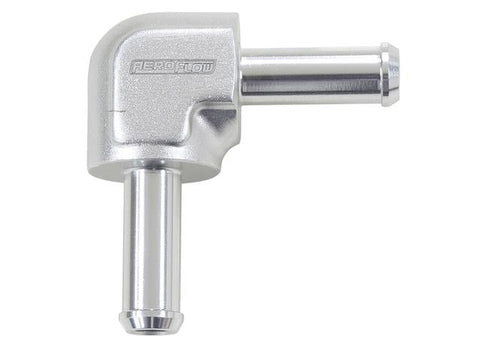 Aeroflow 90 Degree 3/8" Barb Both Ends Silver