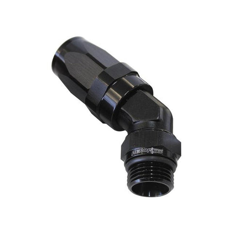 Aeroflow AF844-10-12BLK 45Deg -10 Hose To Male -12 Thread