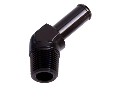 Aeroflow AF845-06-05BLK 45Deg 3/8"Npt To 5/16" Barb Black