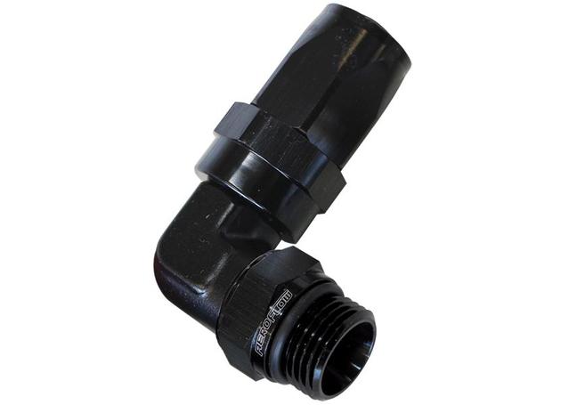 Aeroflow AF849-08-06BLK 90Deg -8AN Hose To Male -6AN