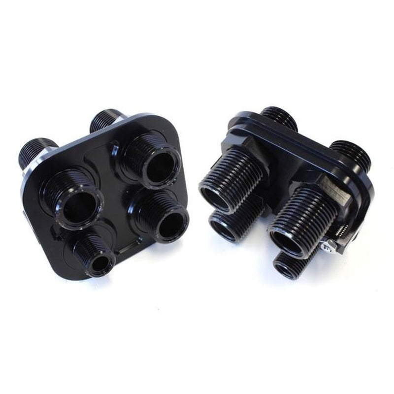 Aeroflow AF88-2003BLK Black A/C Bulkhead 4 Port 3 X -10 /