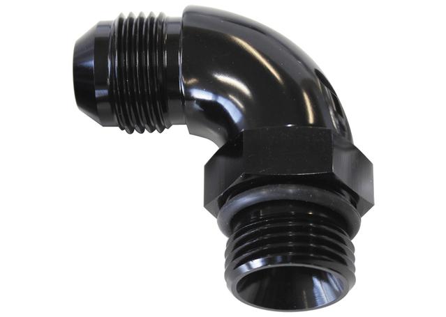 Aeroflow AF903-06BLK 90Deg -6ORB To -6AN Complete With