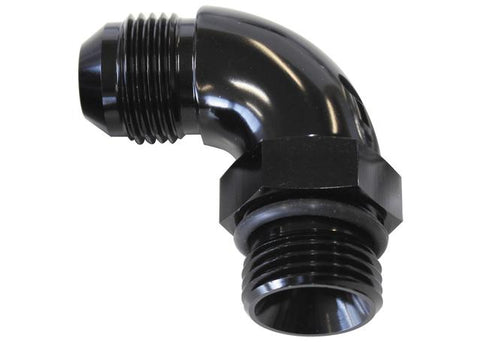Aeroflow AF903-06BLK 90Deg -6ORB To -6AN Complete With