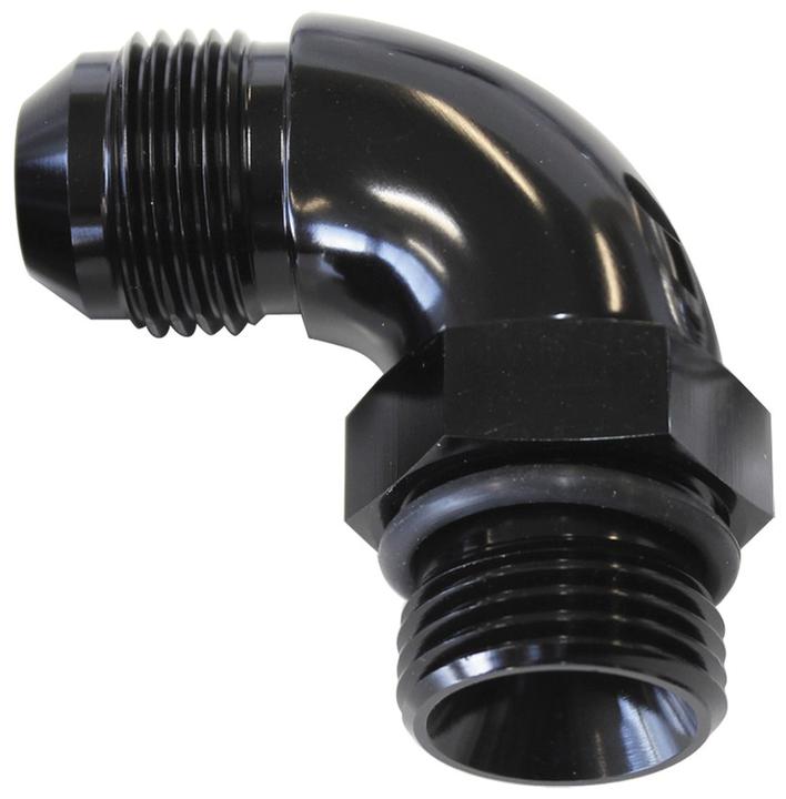 Aeroflow AF903-06-08BLK 90Deg -8ORB To -6AN Complete With