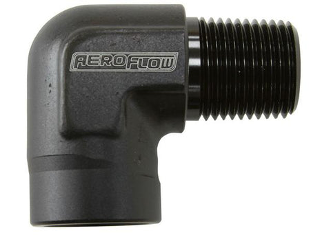 Aeroflow AF914-04BLK 90Deg Female - Male Elbow 1/4 Npt