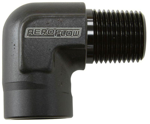 Aeroflow AF914-06BLK 90Deg Female - Male Elbow 3/8 Npt