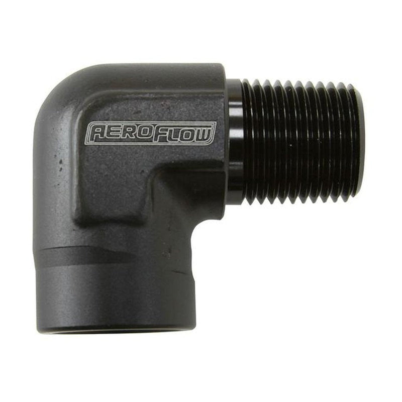 Aeroflow AF914-08BLK 90Deg Female - Male Elbow 1/2 Npt