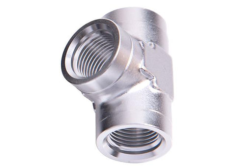 Aeroflow AF917-06S Female Pipe Tee 3/8" NPT Silver Female