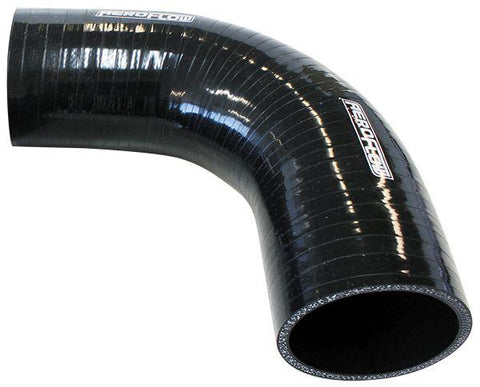 Aeroflow AF9203-225 Silicone Hose 90Deg; Black I.D 2.25"