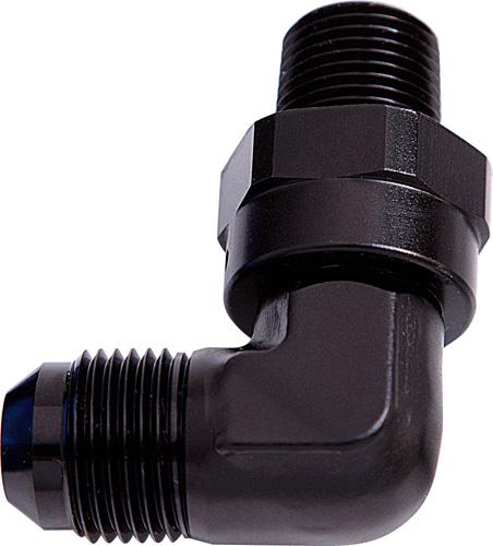 Aeroflow AF922-10-06BLK 90Deg 3/8" Npt To -10AN Black