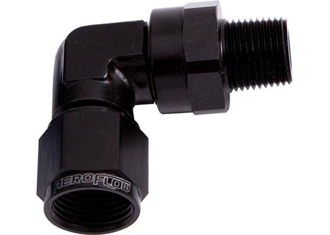 Aeroflow AF923-06-02BLK 90Deg 1/8" Npt To -6AN Black