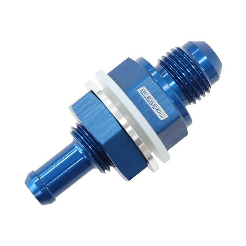 Aeroflow AF927-06-05 -6AN Bulkhead Fitting W/ 5/16 Barb