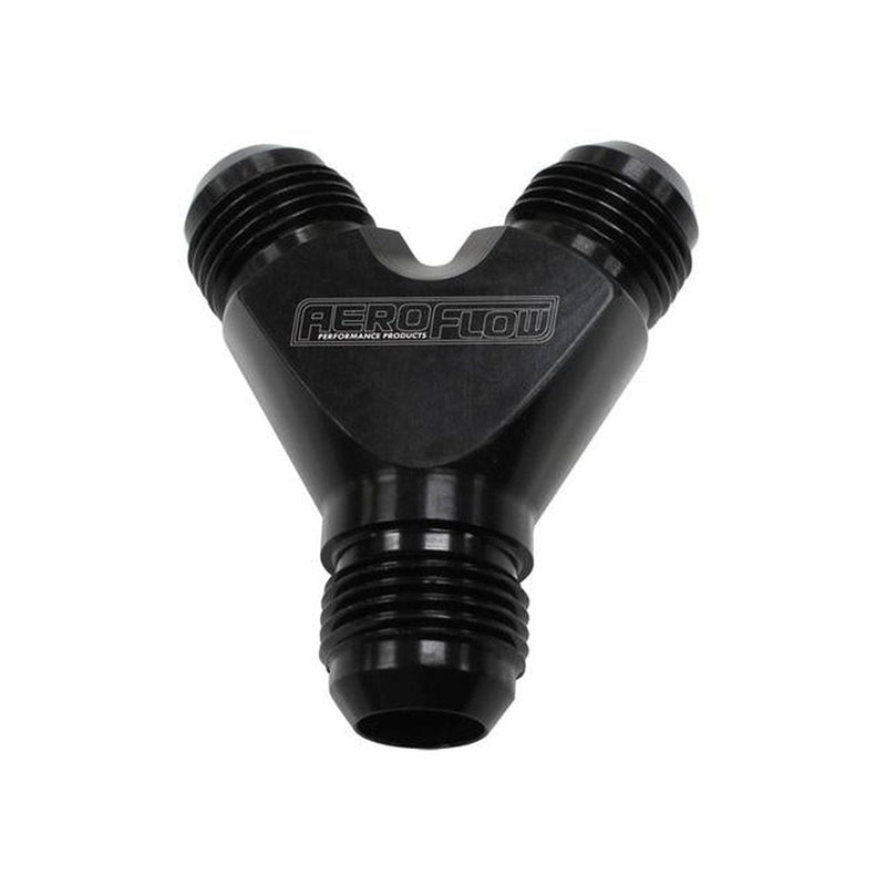 Aeroflow AF930-04-04BLK Y Block -4AN Black 3x -4AN Male