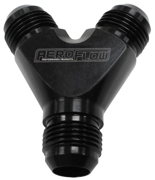 Aeroflow AF930-08-06BLK Y Block -8AN In -6AN Out Black 1x