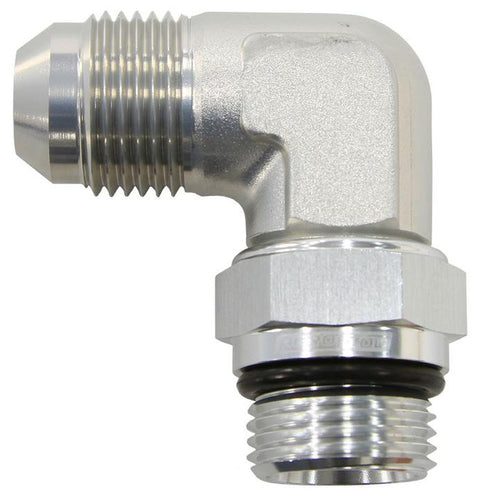 Aeroflow AF949-08-10S Male -10ORB 90 To -8AN Male Silver