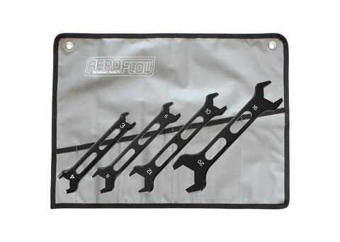 Aeroflow Double Ended Pro Spanner 4pc Black -3AN To -20AN