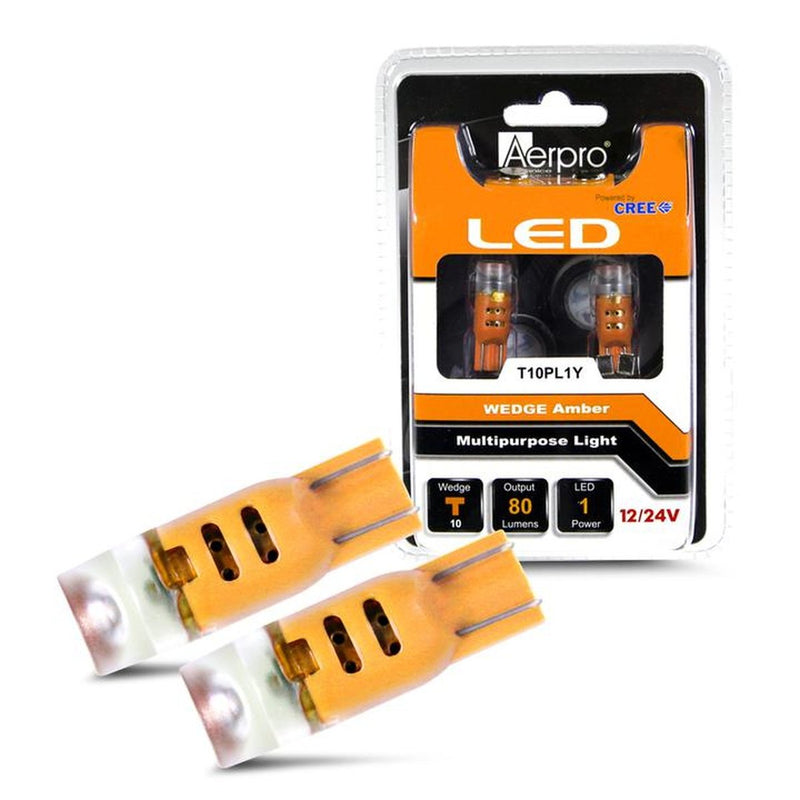 Aerpro Wedge & Diffuser SMD LED Cree 1 X T10 Amber T10PL1Y