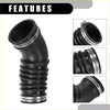 Black flexible rubber air cleaner intake hose tube with metallic clamps for toyota pickup l4 2.4l 1984-1988