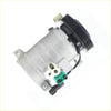 Silver aluminum air con compressor with black pulley and green connectors for chrysler voyager rg 33l petrol ega