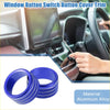 Blue aluminum alloy window button switch cover trim rings for toyota tundra air conditioning control knob covers