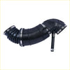 Black rubber air intake cleaner duct with metallic clamps and flexible corrugated section for dodge ram 6.7 cummins diesel