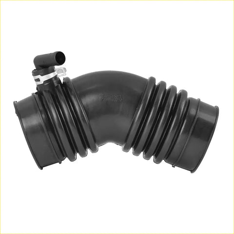 Black rubber air intake hose with ribbed texture and metal clamp for toyota 4runner pickup v6 3.0l 1989-1995