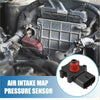 Black plastic air intake map pressure sensor with red rubber boot and connector for 4wd ute offroad use on Toyota Daihatsu