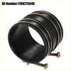 Black rubber hose clamp with metallic threaded bolts and hex heads for air intake tube hose on Toyota Tacoma 2016-2023