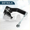 Black metal rearview mirror adjustment arm with silver bolts and threaded rod for toyota avalon air suspension sensor back side