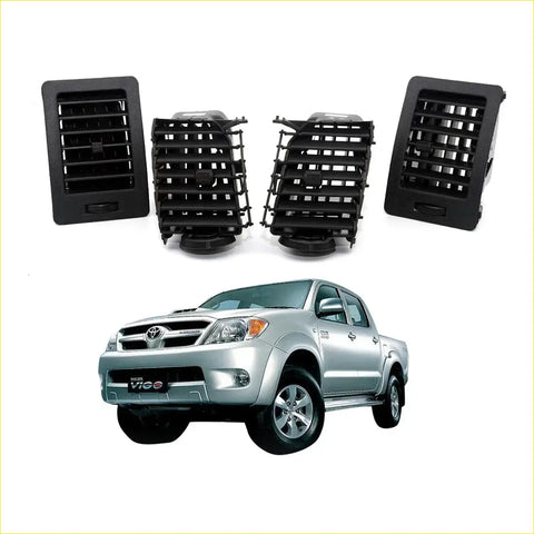 Black plastic air vent grille for toyota hilux vigo pickup truck 2004-2015 shown from the back side