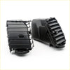 Black plastic air vent grille with ribbed design and mounting brackets for toyota hilux 2004-2015