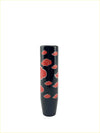 Black cylindrical gear shift knob with red akatsuki cloud motifs for car interior customization
