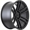 Black matte finished alloy wheel alpha barricade 20 plus 10 multi spoke design with alpha one road branding center