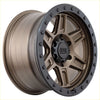 Bronze finished alpha contra off-road wheel with matte bronze black lip and rugged multi-spoke design