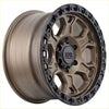 Bronze and black two tone off road wheel with rugged geometric spokes alpha enduro matt bronze matt black lip