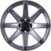 Black matte-finish alloy wheel alpha gauntlet 2 hyper grey ten-spoke design with alpha brand center cap
