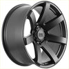 Black matte alloy wheel alpha gauntlet 2 with five-spoke design and alpha gt-road center cap in 20 +30 6114