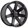 Black matte finish alloy wheel alpha gauntlet 2 with seven spokes and alpha gt road center cap in 20 plus 30 6139 size