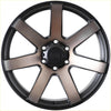 Black and bronze two-tone alpha gauntlet 2 alloy wheel with matt black dark bronze tint and central alpha hubcap